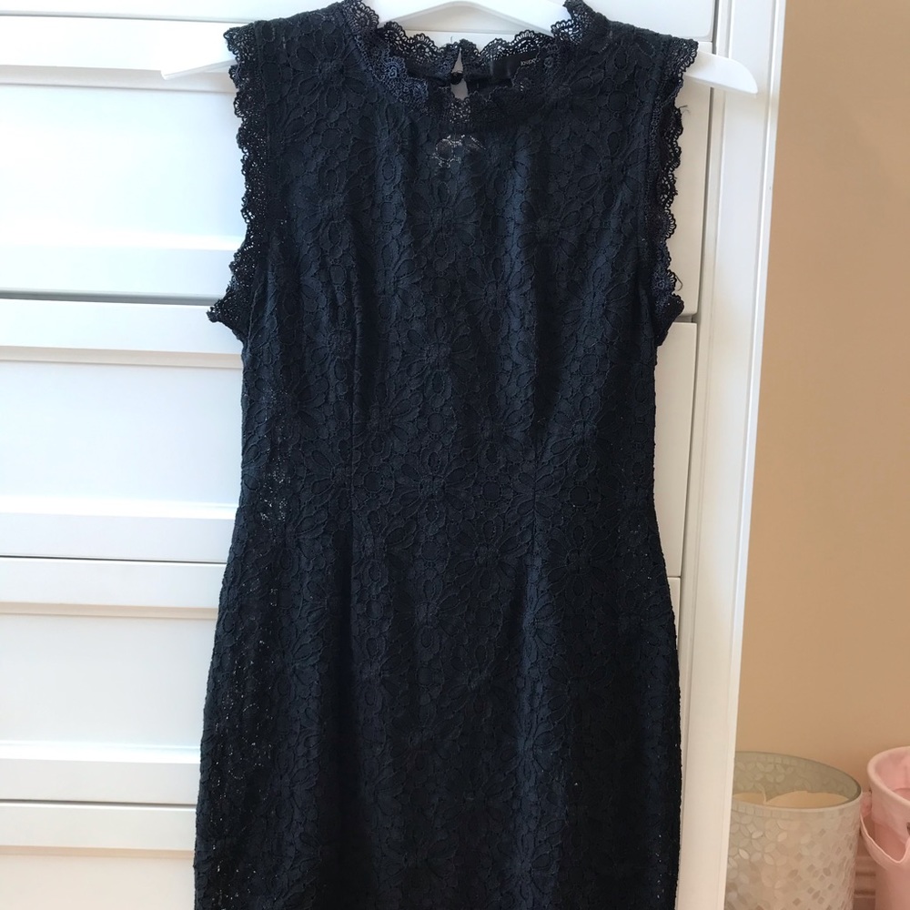lovposh black lace mini dress